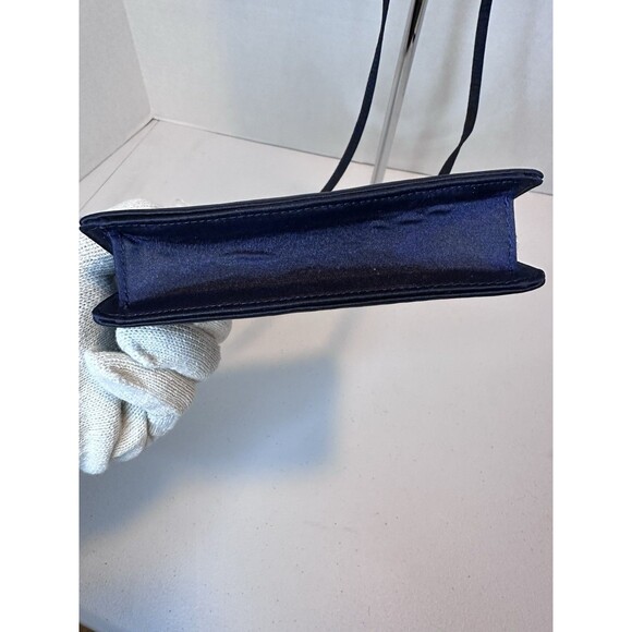 Saks Fifth Avenue Vintage Italy Black Satin Cocktail Purse With Jewel Clasp - Picture 4 of 11